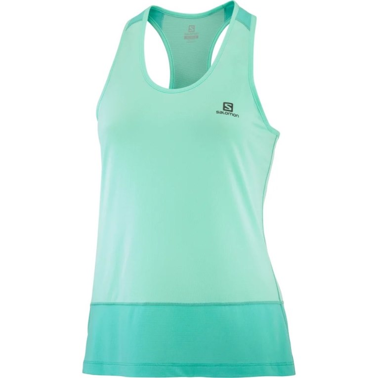 Camisetas Regata Salomon Cross Run Feminino Turquesa | PT O12765